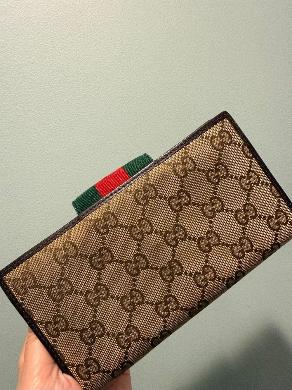 Gucci Brown GG Canvas Wallet with Sherry Line - Picture 2 of 12